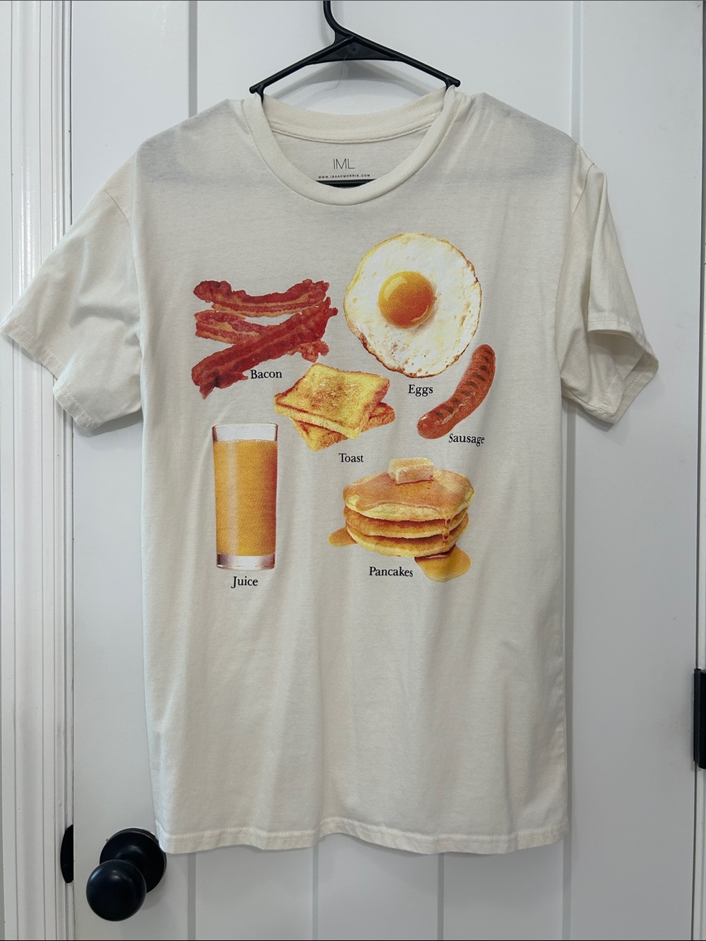 Men's Cream Graphic Breakfast Tee by IML
